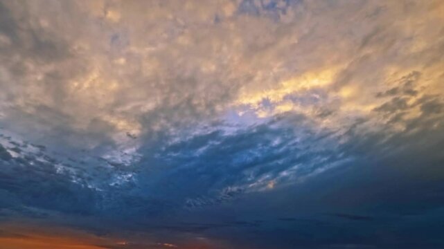 timelapse of cute sunset nebulosity clouds for weather forecast