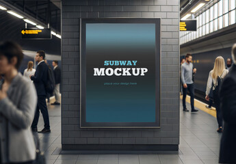 Billboard Mockup Subway Station Urban Advertising 