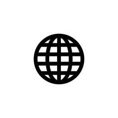 globe icon of web image. Global network sign. World black and white sign or icon. Vector