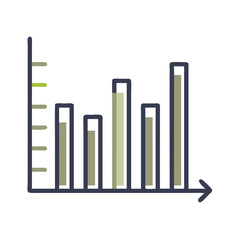 Obraz premium Bar Graph Analytics Icon for Business Reports, Financial Dashboards, Data Visualization Tools and Statistical Presentations