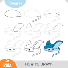 Easy step-by-step guide for kids on how to draw a cute stingray