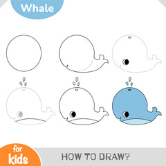 How to draw a cute whale with this step-by-step guide for kids