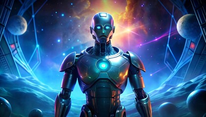 Fototapeta premium 3d render of a futuristic robot