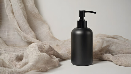 Luxury soap pump bottle mockup with chrome base