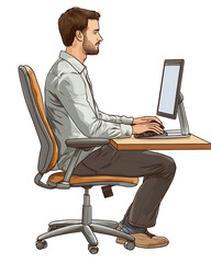 A comprehensive visual concept of office syndrome symptoms.