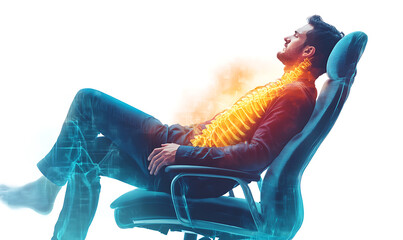 A comprehensive visual concept of office syndrome symptoms.