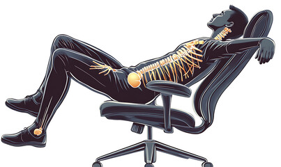 A comprehensive visual concept of office syndrome symptoms.