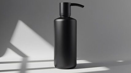 Slim matte black soap dispenser with long shadow