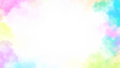 優しい水彩のパステルフレーム素材1