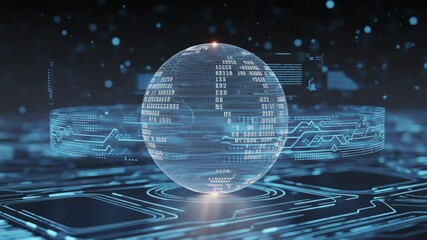 Abstract digital globe data visualization technology illustration - Powered by Adobe