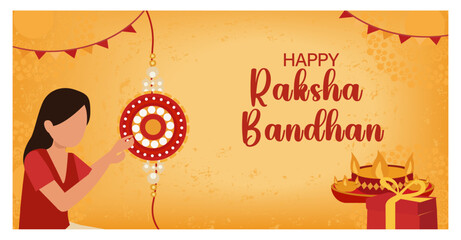 Happy Raksha Bandhan Brother Sister Love Vector Collection-02