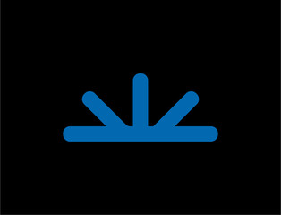 Abstract blue shape symbol