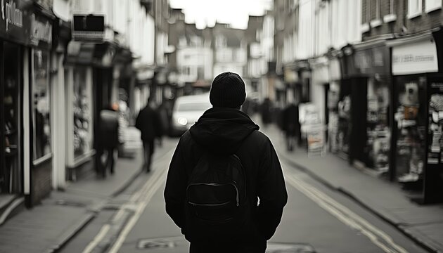 Fototapeta Urban Street Scene - Solitary Figure