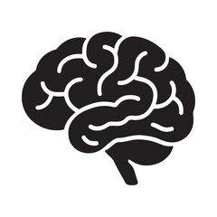 Minimalist human brain line art icon
