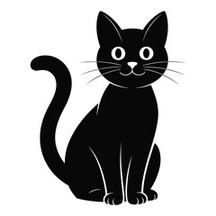 Black and White Cats Sitting Together Vector Art

