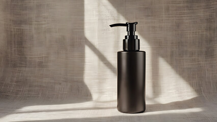 Standing dispenser with sunlight on rough fabric