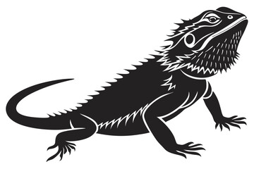 Obraz premium bearded dragon sihouette black vector 