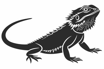 Fototapeta premium bearded dragon sihouette black vector 