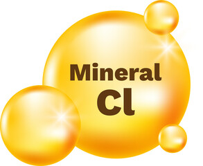 3d golden icon Mineral Cl