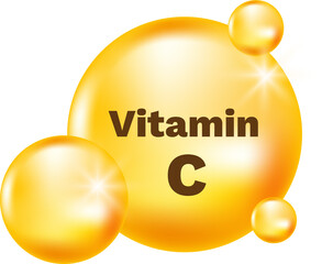 gold 3d render Vitamin C
