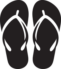 Black and White Flip-Flops Vector Silhouette	
