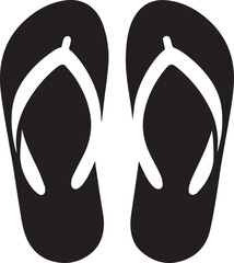 Black and White Flip-Flops Vector Silhouette	
