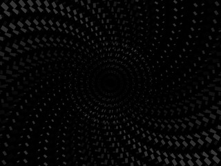 Abstract futuristic dark black background with circular wave design. Realistic 3d wallpaper with modern digital patterns. Perfect background for posters, websites, brochures, banners, apps, etc.