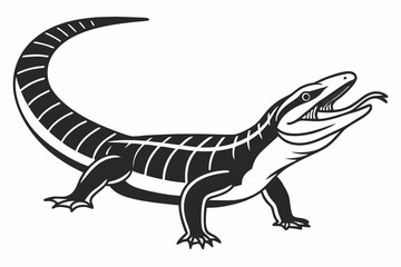 Fototapeta premium blue tongue skink sihouette black vector