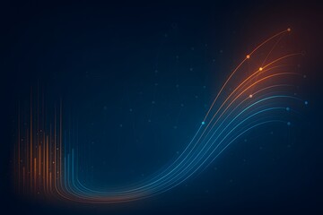Abstract Blue and Orange Data Stream Visualization