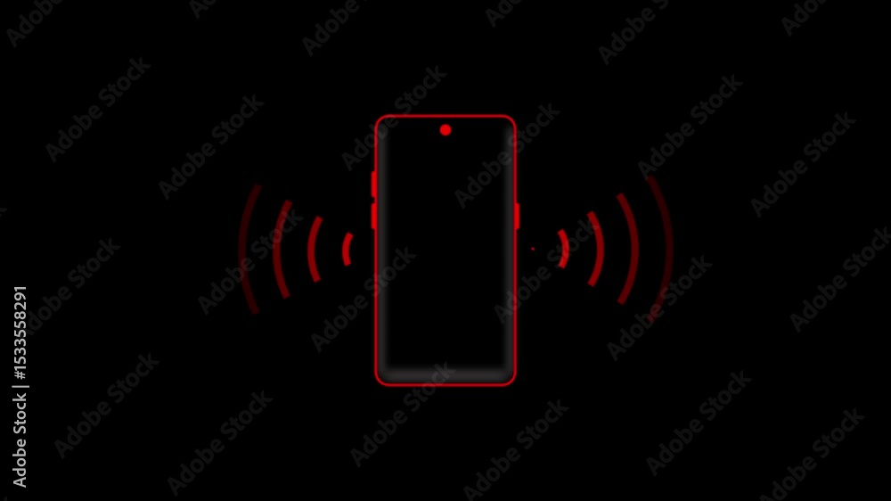 Poster smartphone.rings icon speech loop animation, alpha channel. ring animation icon 4k video .4k motion 
