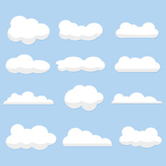 Cloud Vector set illustrations on background