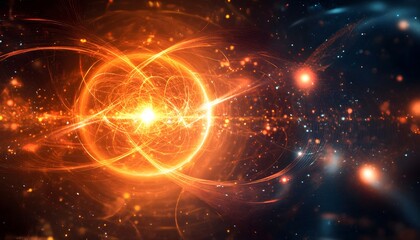 Fototapeta premium Abstract illustration of a vibrant cosmic energy source.