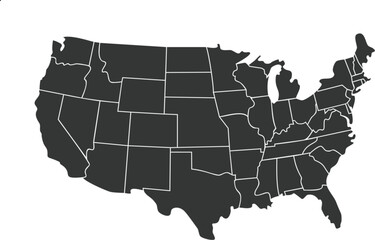 USA Map Vector Illustration with Shaded States