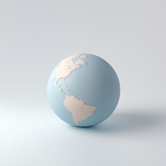 A minimalist and modern depiction of planet Earth, rendered in soothing pastel colors, offering a fresh perspective on our world.