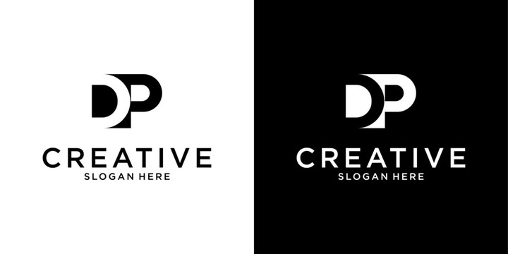 DP or PD initial letter logo design vector