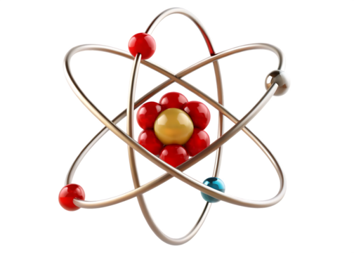  atom model isolated on white background PNG, ai  generated