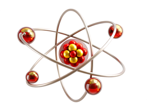  atom model isolated on white background PNG, ai  generated