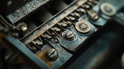Close-up of old, rusty machine parts