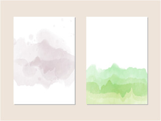 抽象的でモダンな水彩風のナチュラルな背景素材セット