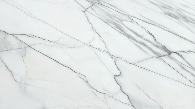 Smooth white marble stone surface texture with gray veins detail, luxury elegant background, tileable pattern