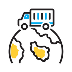 Vector multi color icon for Import