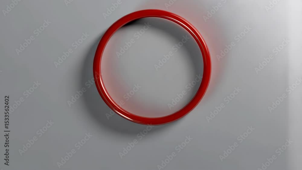 Poster a red circular object rotating on a white background creating a smooth looping motion ideal for abst