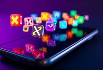 Fototapeta premium mobile phone with apps