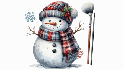 snowman on a white background