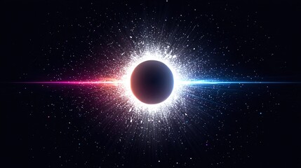 Naklejka premium Cosmic ecliptic event an abstract viewpoint of dark outer space digital art