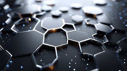 Fototapeta premium Hexagonal pattern design abstract art digital creation studio close-up modern aesthetics