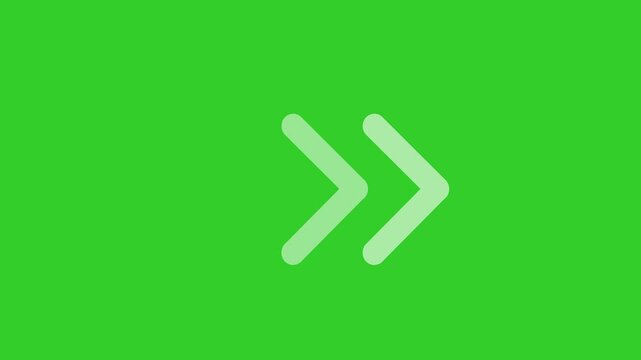 Animated arrow moves smoothly from left to right on a green screen. Ideal for chroma key use in videos, tutorials, and motion graphics.