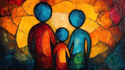 Colorful family portrait