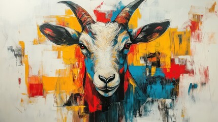 Colorful goat portrait
