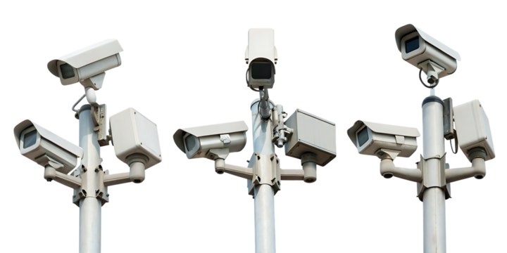   collection set of cctv cameras isolated on white background PNG